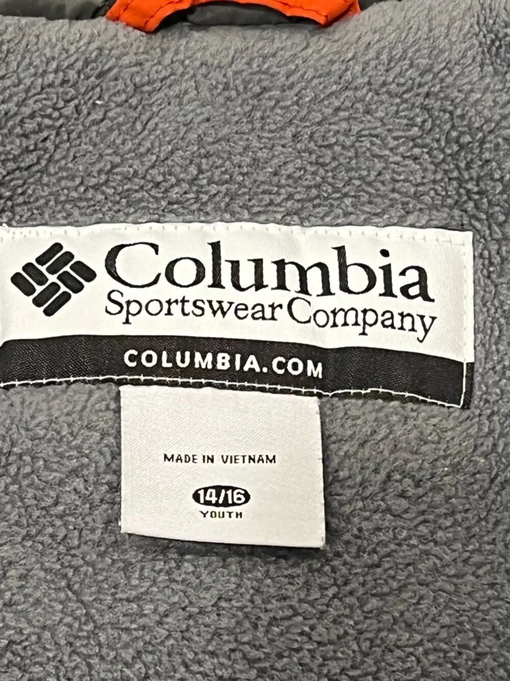 Columbia Youth Bugaboo Omni Shield Winter Jacket, Gray Orange, L 14/16